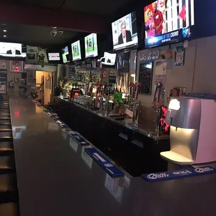 the bar and televisions