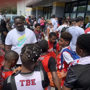 Everybody waiting outside in the scorching heat