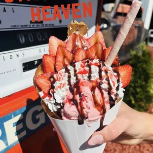 Strawberry bubble waffle