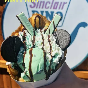 Minty mint bubble waffle