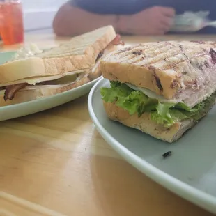 Bacon and pepper jam sandwich And a justin's cranberry turkey