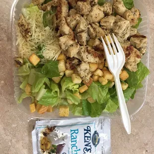 Grilled chicken Caesar salad was the best salad very flavorful.