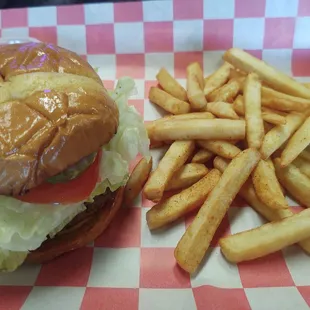 Cheeseburger and fries