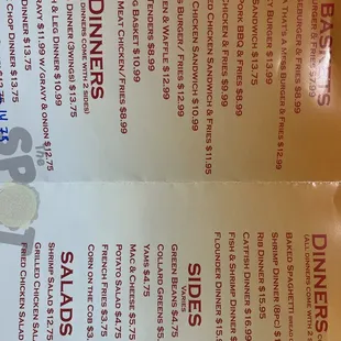 menu