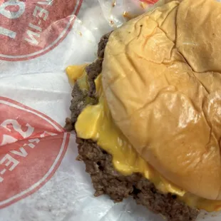 Double cheeseburger with everything