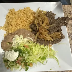 Carne asada is what my boyfriend got and he said it was great.
