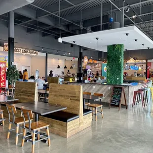 Restaurants and seating areas