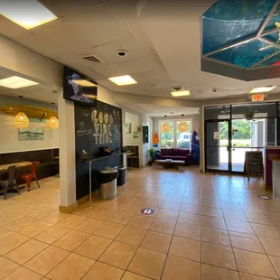the inside of a restaurant