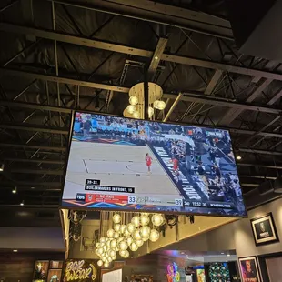 Sports bar center bar has plenty of TVs