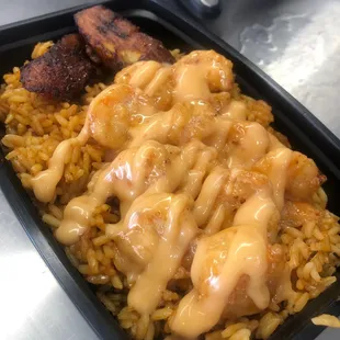 Jollof Rice with Bang Bang Shrimp