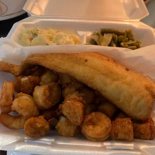 Seafood Combo Plate with Shrimp and Scallops