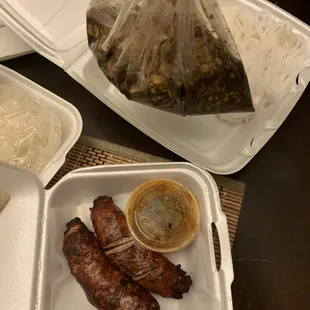 Laos Sausage and Laos style Papaya Salad