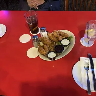 a plate of fried chicken