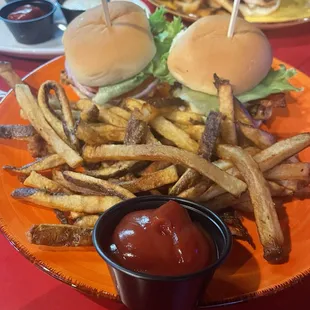 Blackened chicken sliders and fry&apos;s