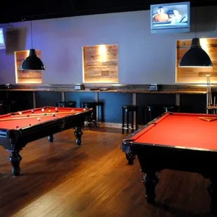 two pool tables