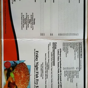 Menu as of Feb 2017