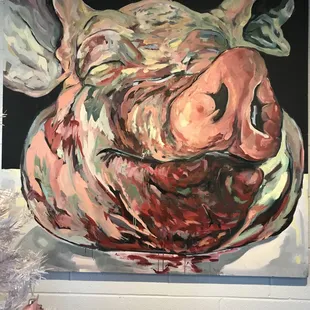 Happy pig artwork. I guess he doesn&apos;t know what&apos;s coming!