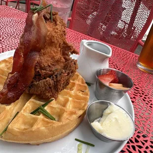 Fried chicken and waffle