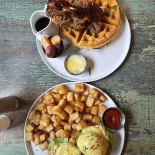 Lobster Benedict and Chicken &amp; Waffies