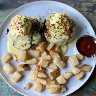 Smoked Duck Pastrami Eggs Benedict