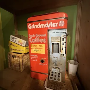 a coffee machine on a shelf