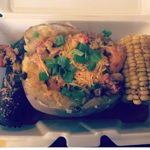 Crawfish loaded potato