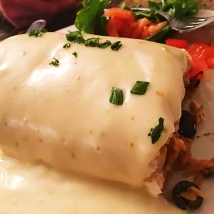 Wet queso burrito.
