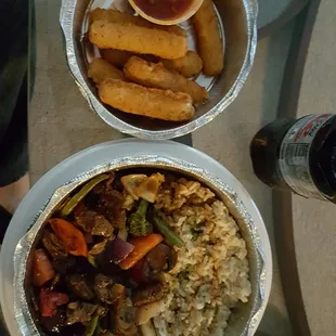 Stir fry and mozzarella sticks. - delivery!