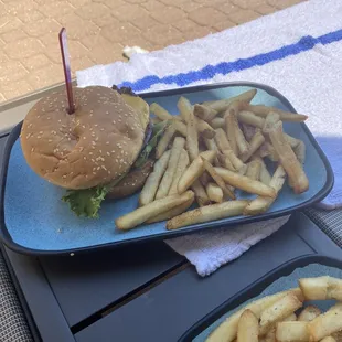Burger and fries