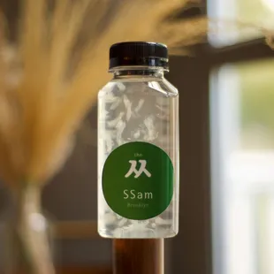 a bottle of water on a table
