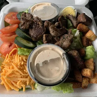 Ribeye dinner salad with house dressing