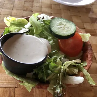 Salad with ranch