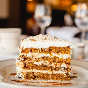 a slice of carrot cake
