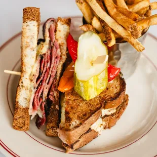 a sandwich and fries