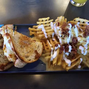 Garden Delight panini and loaded fries (not)