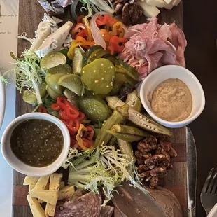 Charcuterie board with Appalachian cheeses