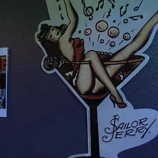 a pinup girl in a martini glass