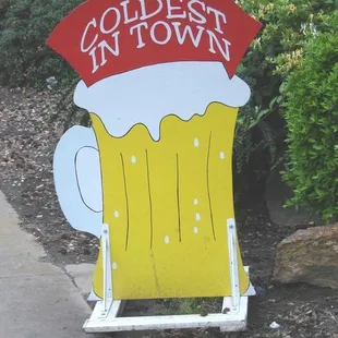 a sign for coldest in town