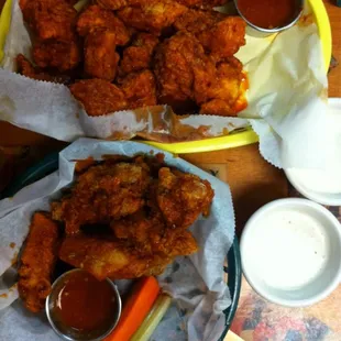 One pound of bone less wings and 5 little ones.