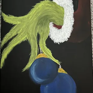 Grinch holiday painting