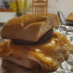 Sausage Egg and Cheese Sandwich (all day!)