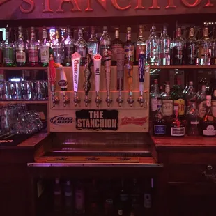 a bar filled with liquor