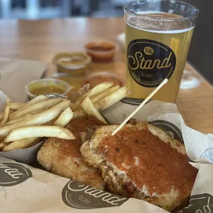 Short Rib Grilled Cheese with Parmesan crusted sourdough.