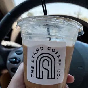 Iced americano w/ vanilla and cream