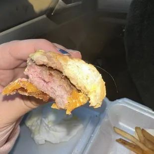 Raw meat, hair