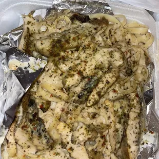 Jerk chicken Alfredo