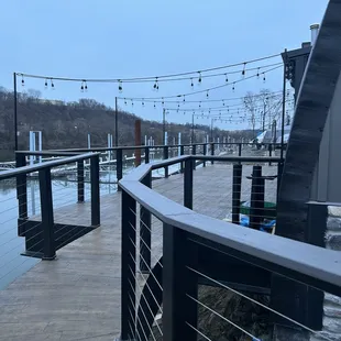 a view of a bridge over a body of water