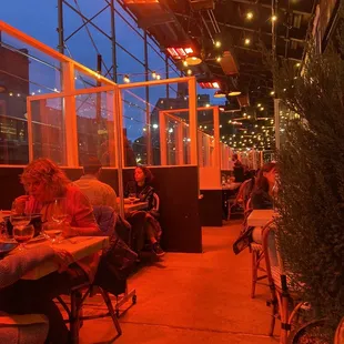 Lovely outdoor! Music! Warm! Pretty lights!