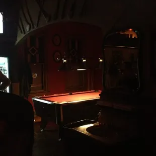 a pool table in a pub