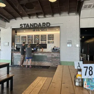 Beers on tap and where you order drinks